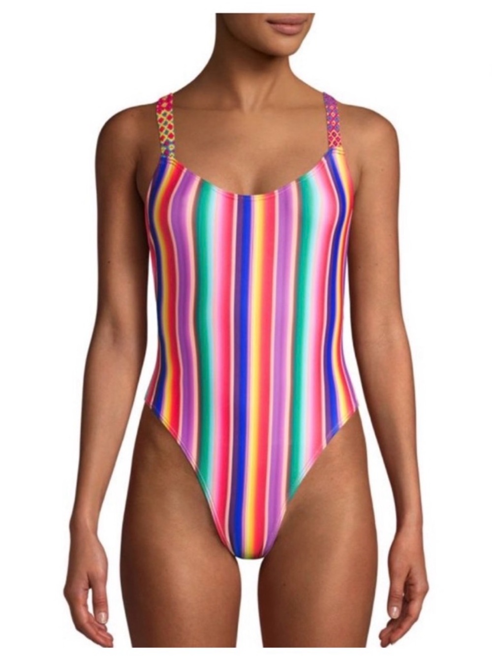 All Things Mochi Striped Swimsuit